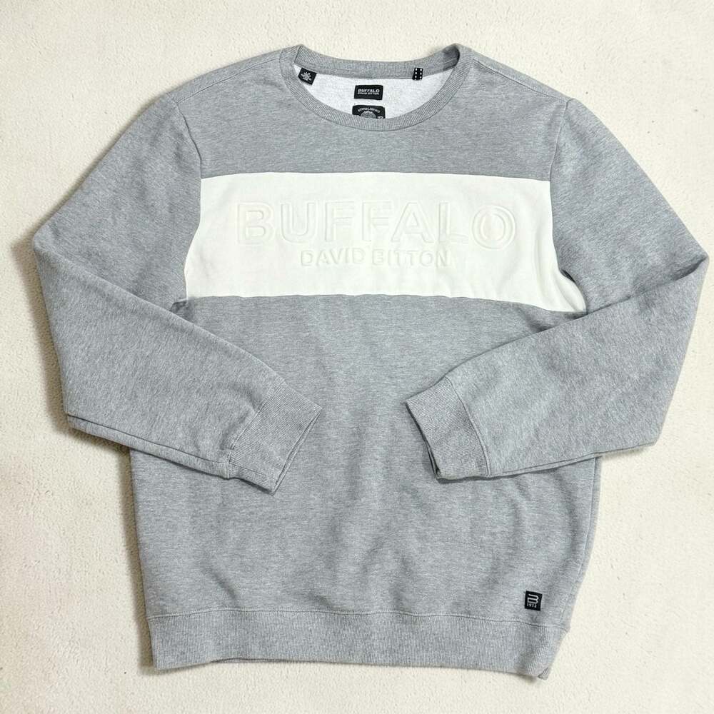 Buffalo David Bitton Men's Gray Farmend Colorblock Sweatshirt L